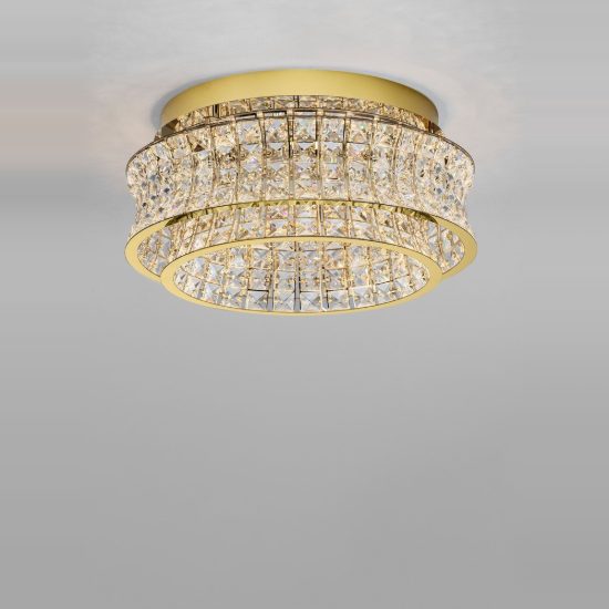 Plafoniera led 46w 3500k dimmerabile per camera da letto moderna oro platino