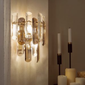 Applique per camera da letto classica oro cristallo 22cm