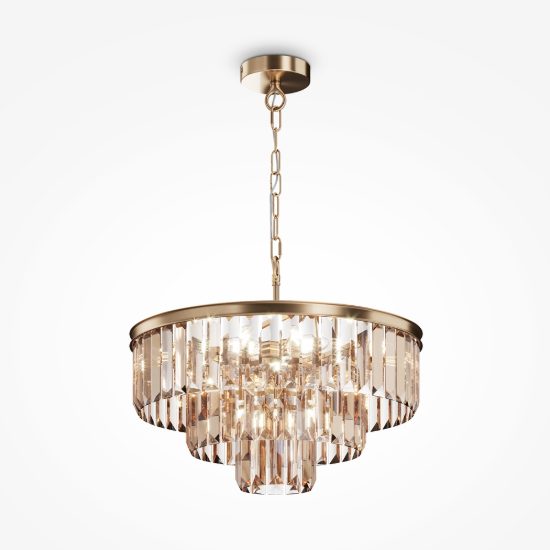Maytoni revero lampadario per salotto elegante oro cristallo 7 luci