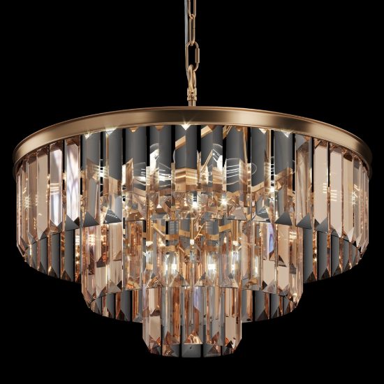 Maytoni revero lampadario per salotto elegante oro cristallo 7 luci