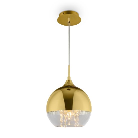 Maytoni fermi lampada per isola cucina a sospensione sferica oro vetro