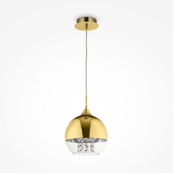 Maytoni fermi lampada per isola cucina a sospensione sferica oro vetro