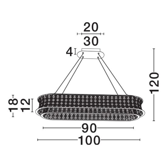 Lampadario a sospensione cromo cristallo per soggiorno led 74w 3500k dimmerabile