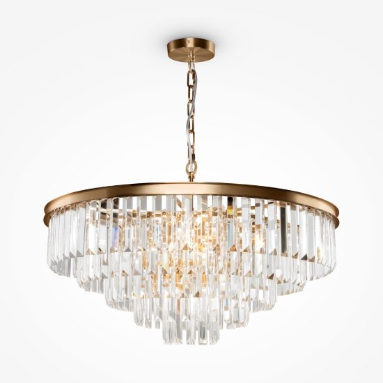 Maytoni revero lampadario classico 12 ottone cristallo per salotto