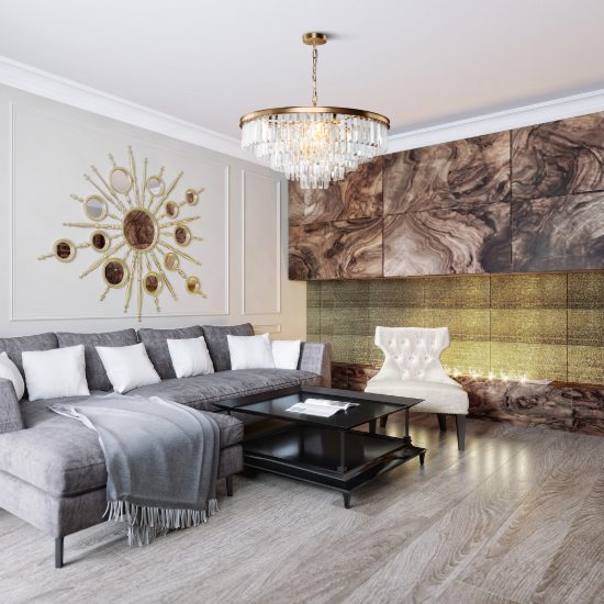Maytoni revero lampadario classico 12 ottone cristallo per salotto