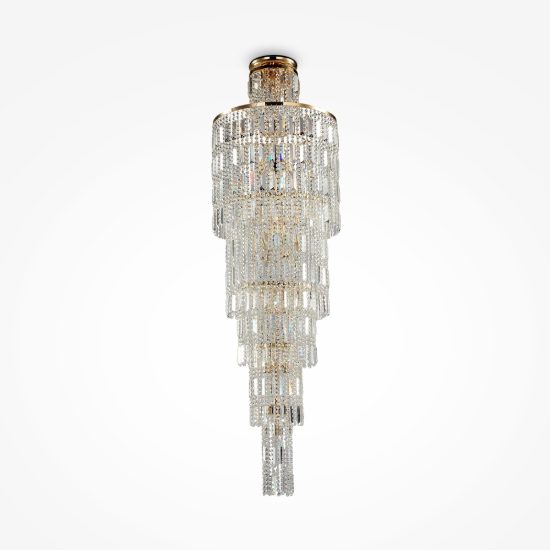 Lampadario classico per salotto elegante oro cristallo 16 luci maytoni niagara