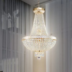 Lampadario classico oro cristallo per soggiorno maytoni bella