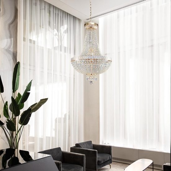 Lampadario classico oro cristallo per soggiorno maytoni bella