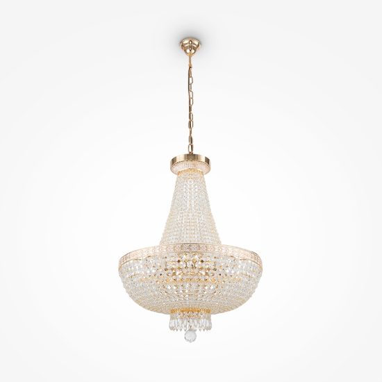 Maytoni bella lampadario classico a sospensione oro cristallo per soggiorno 8 luci