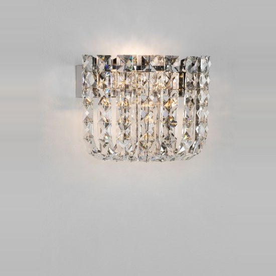 Applique da parete classico cromo cristallo per soggiorno led 12w 3500k 27cm