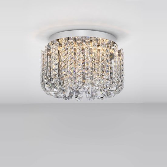 Plafoniera per camera da letto classica cromo led 34w 3500k 50cm dimmerabile