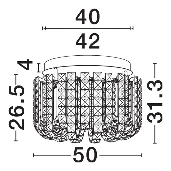 Plafoniera per camera da letto classica cromo led 34w 3500k 50cm dimmerabile