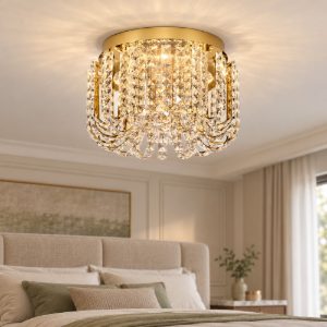 Plafoniera led 34w 3500k dimmerabile per camera da letto moderna oro platino