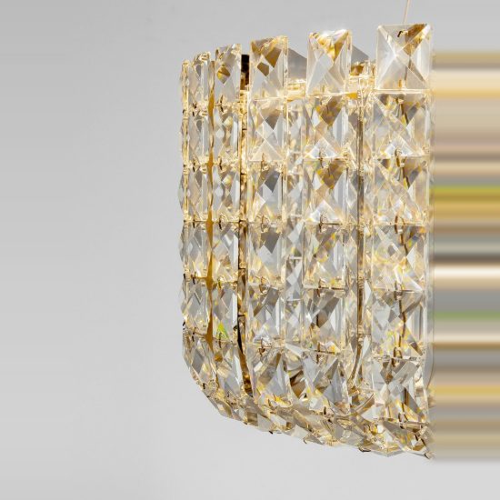 Lampadario classico cromo cristallo per soggiorno led 47w 3500k dimmerabile