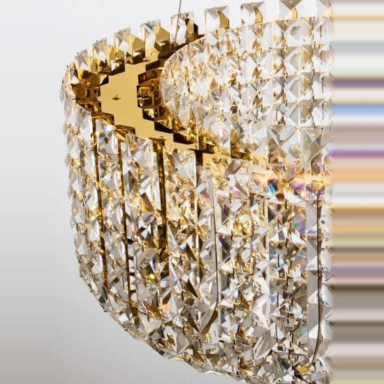 Lampadario led 47w 3500k dimmerabile a sospensione classica per soggiorno oro platino