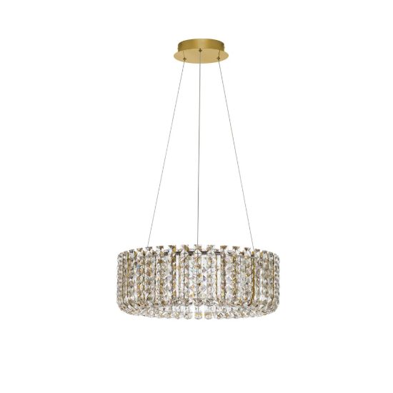 Lampadario led 47w 3500k dimmerabile a sospensione classica per soggiorno oro platino