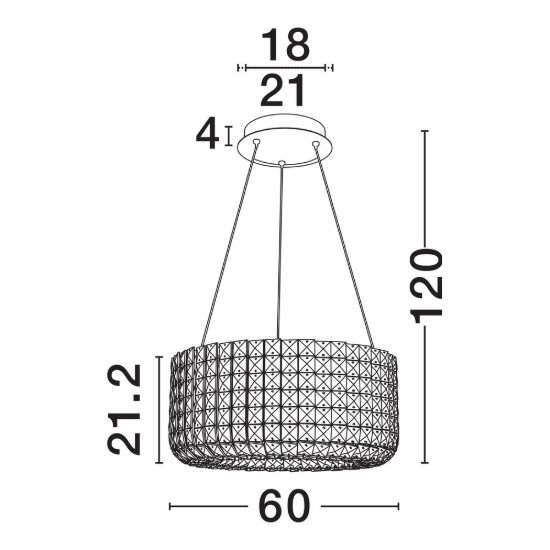 Lampadario led 47w 3500k dimmerabile a sospensione classica per soggiorno oro platino