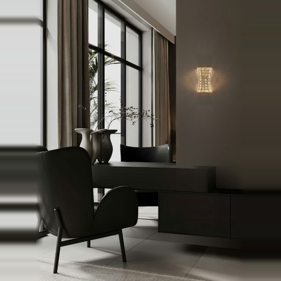 Applique classico led 12w 3500k 18cm da parete per soggiorno oro platino