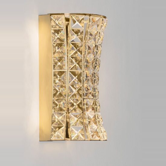 Applique classico led 12w 3500k 18cm da parete per soggiorno oro platino