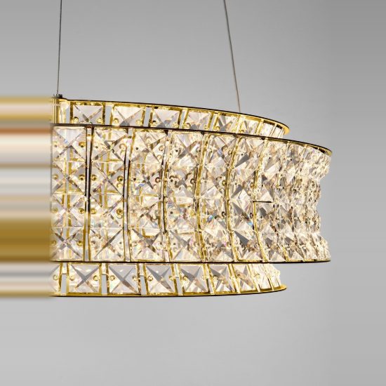 Lampadario led 56w 3500k dimmerabile a sospensione classico per soggiorno oro platino