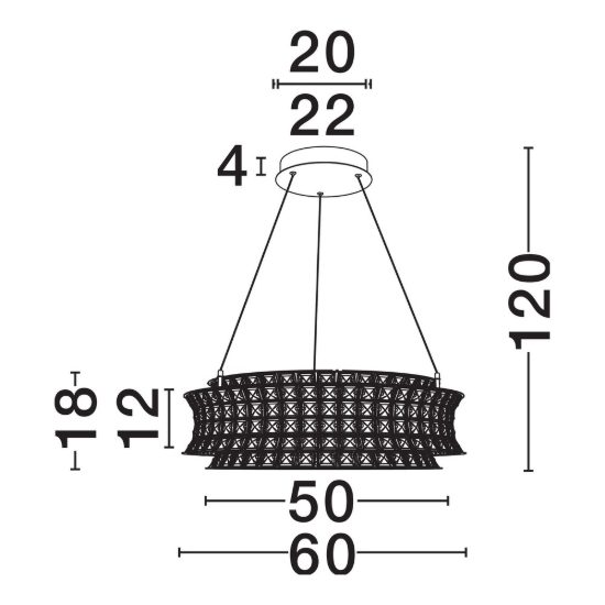 Lampadario led 56w 3500k dimmerabile a sospensione classico per soggiorno oro platino