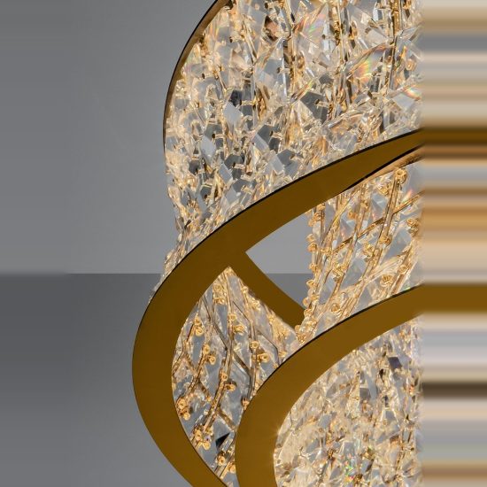 Lampadario led 74w 3500k dimmerabile stile classico per soggiorno oro platino