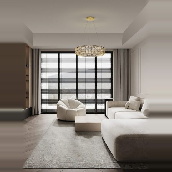 Lampadario led 74w 3500k dimmerabile stile classico per soggiorno oro platino
