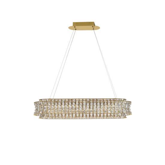 Lampadario led 74w 3500k dimmerabile a sospensione classico per soggiorno oro platino