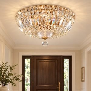 Maytoni basfor plafoniera classica cupola oro cristallo per ingresso