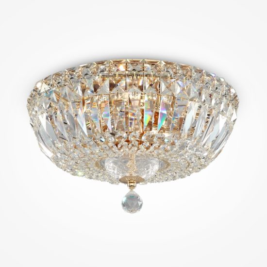 Maytoni basfor plafoniera classica cupola oro cristallo per ingresso