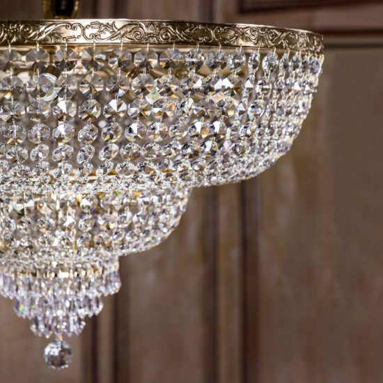 Maytoni palace plafoniera classico da soffitto oro cristallo per soggiorno 18 luci