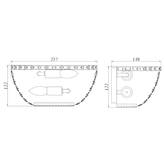 Maytoni basfor applique classica da parete nichel per corridoio