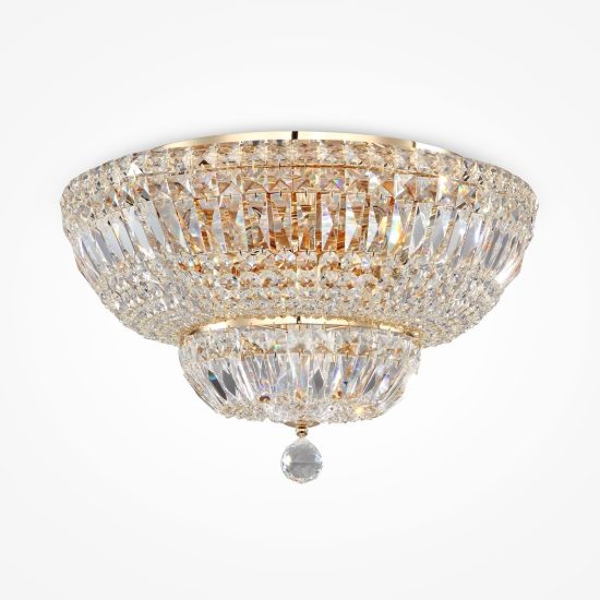 Basfor maytoni plafoniera classica cupola oro cristallo 46cm