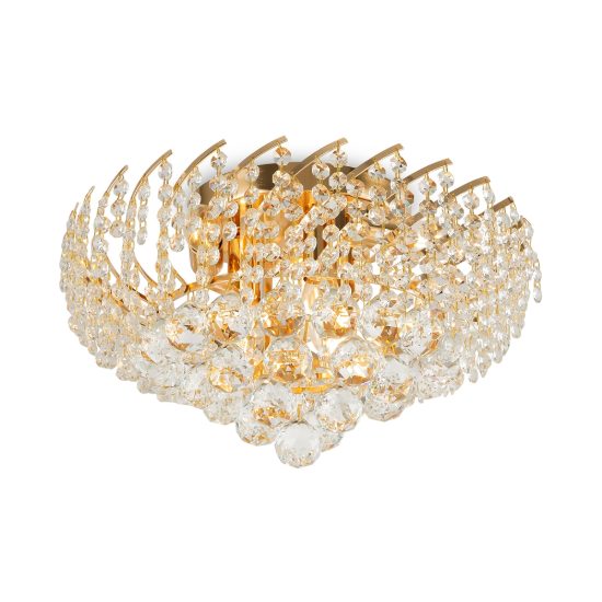 Plafoniera classica cupola oro cristallo per camera da letto maytoni karolina