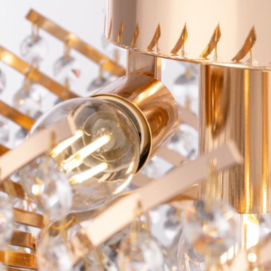 Plafoniera classica cupola oro cristallo per camera da letto maytoni karolina