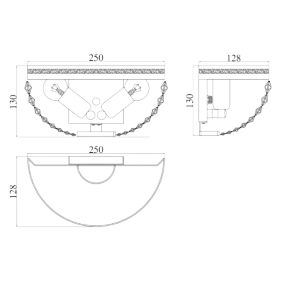 Maytoni ottilia applique classica da parete oro e cristalli