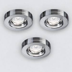 Ideal lux blues fi round faretto da incasso rotondo vetro fumé box tre faretti