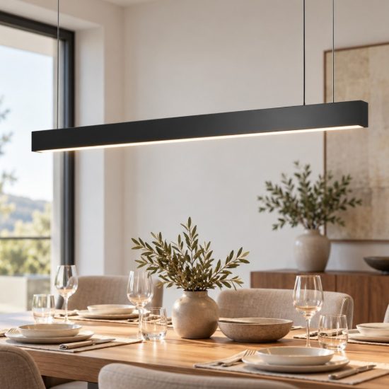 Maytoni basis lampadario per tavolo da pranzo nero led cct 2700k 6000k dimmerabile