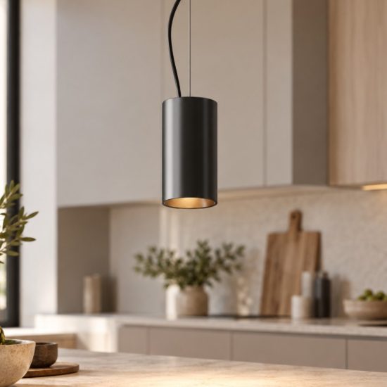 Lampada per cucina moderna nero a sospensione led 3000k maytoni efir