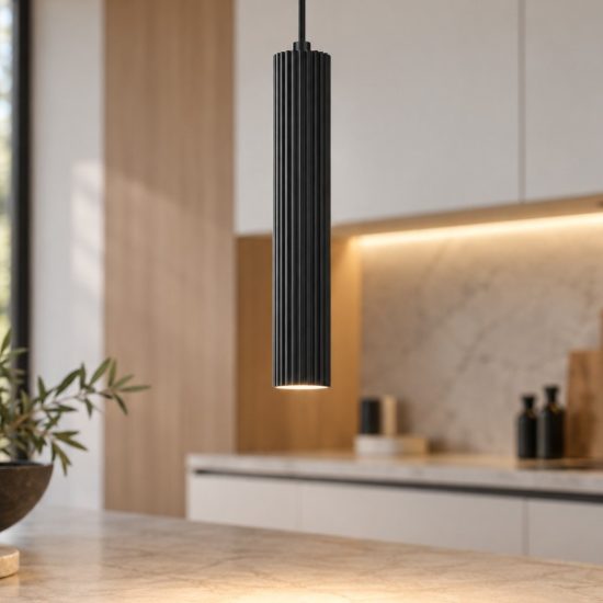 Maytoni calipso lampada a sospensione per cucina moderno cilindrico nero
