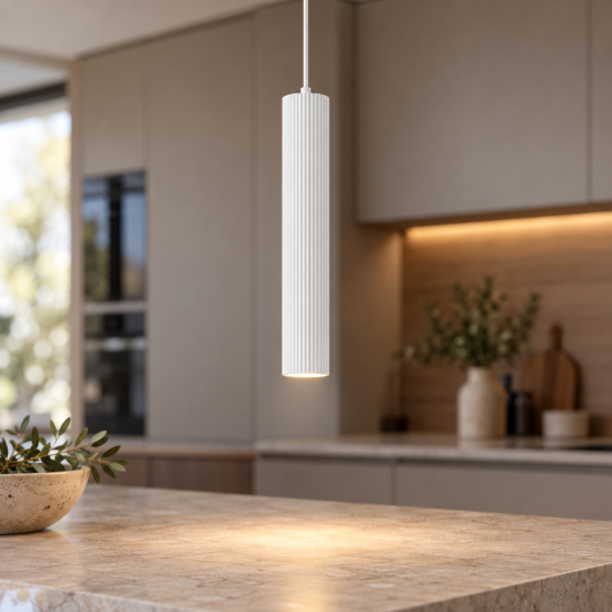 Maytoni calipso lampada a sospensione per cucina moderno cilindrico bianco