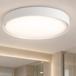 Fabas orbit plafoniera da bagno led 30w cct 2700k 3000k 4000k rotonda bianca