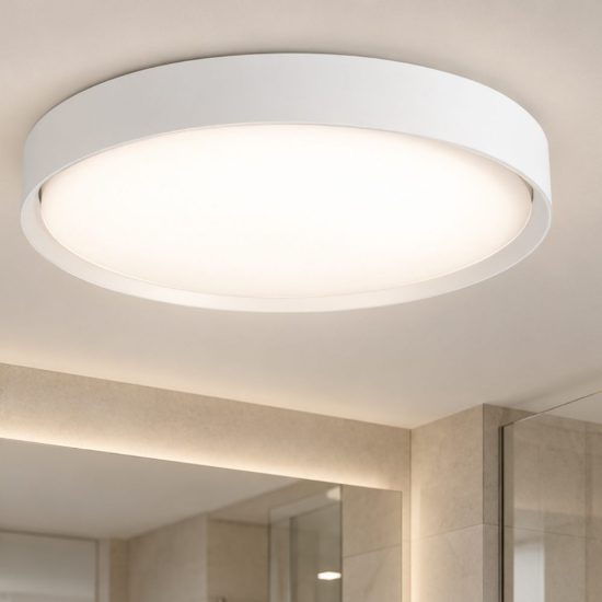 Fabas orbit plafoniera da bagno led 30w cct 2700k 3000k 4000k rotonda bianca