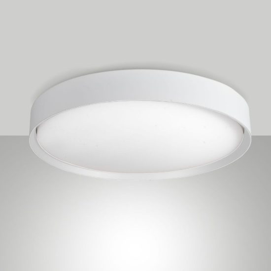 Fabas orbit plafoniera da bagno led 30w cct 2700k 3000k 4000k rotonda bianca