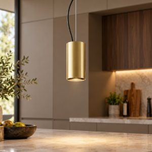 Efir maytoni lampada a sospensione led 15w 3000k per cucina oro opaco