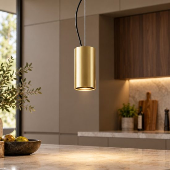Efir maytoni lampada a sospensione led 15w 3000k per cucina oro opaco