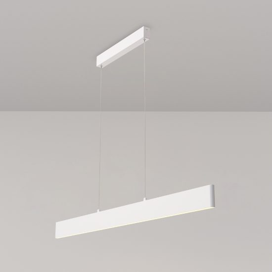 Lampadario moderno led 3000k per tavolo da pranzo bianco step maytoni