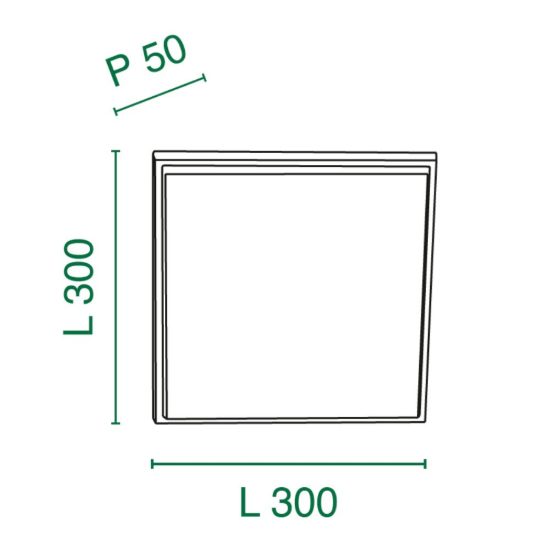 Fabas desdy plafoniera per esterno balcone quadrata nera led 30w 3000k ip54