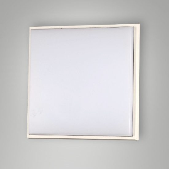 Fabas desdy plafoniera da esterno led 30w 3000k ip54 minimal quadrata bianco