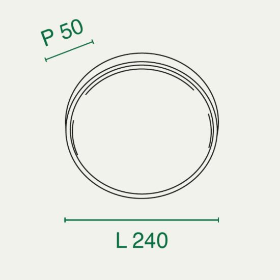 Fabas olly plafoniera da esterno balcone bianca rotonda led 23w 3000k ip54
